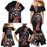 Aotearoa Toitu Te Tiriti Family Matching Mermaid Dress and Hawaiian Shirt Maori Taniwha Haka - Honour the Treaty LT03 - Polynesian Pride