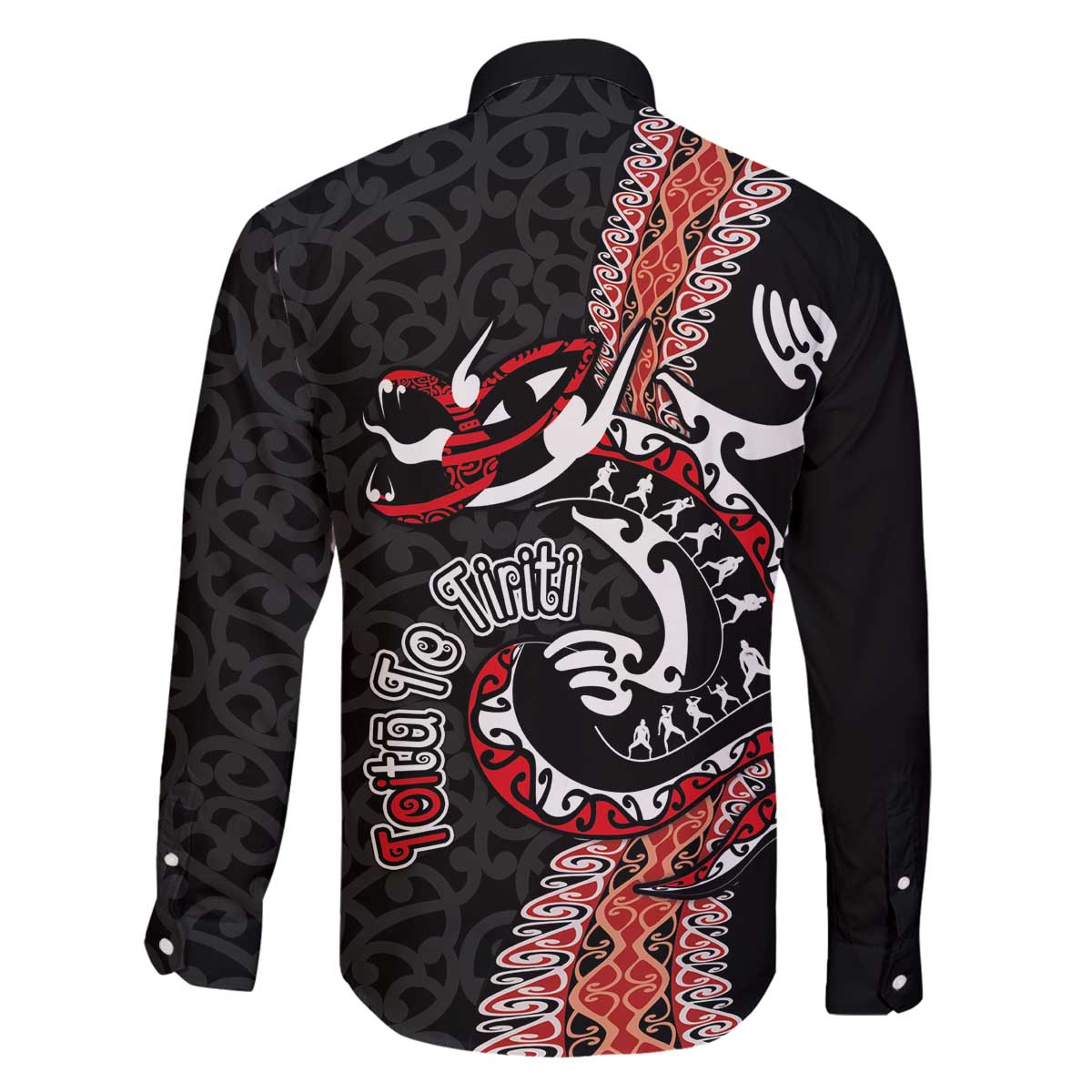 Aotearoa Toitu Te Tiriti Family Matching Off The Shoulder Long Sleeve Dress and Hawaiian Shirt Maori Taniwha Haka - Honour the Treaty LT03