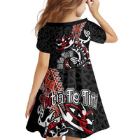 Aotearoa Toitu Te Tiriti Family Matching Off Shoulder Maxi Dress and Hawaiian Shirt Maori Taniwha Haka - Honour the Treaty LT03 - Polynesian Pride
