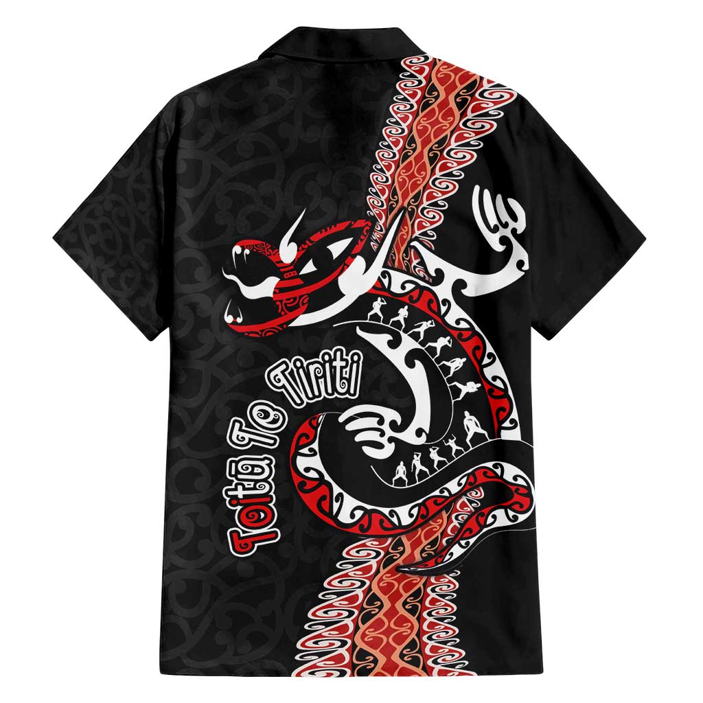Aotearoa Toitu Te Tiriti Family Matching Off Shoulder Maxi Dress and Hawaiian Shirt Maori Taniwha Haka - Honour the Treaty LT03 - Polynesian Pride