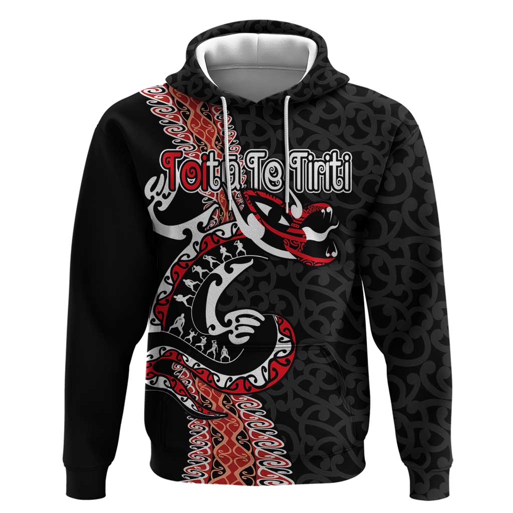 Aotearoa Toitu Te Tiriti Hoodie Maori Taniwha Haka - Honour the Treaty