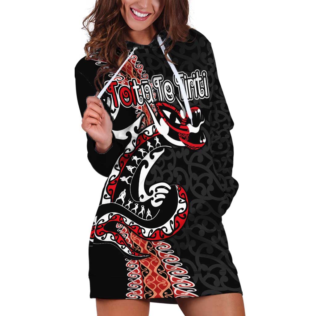 Aotearoa Toitu Te Tiriti Hoodie Dress Maori Taniwha Haka - Honour the Treaty