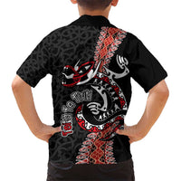 Aotearoa Toitu Te Tiriti Kid Hawaiian Shirt Maori Taniwha Haka - Honour the Treaty LT03
