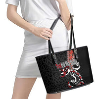Aotearoa Toitu Te Tiriti Leather Tote Bag Maori Taniwha Haka - Honour the Treaty LT03 - Polynesian Pride