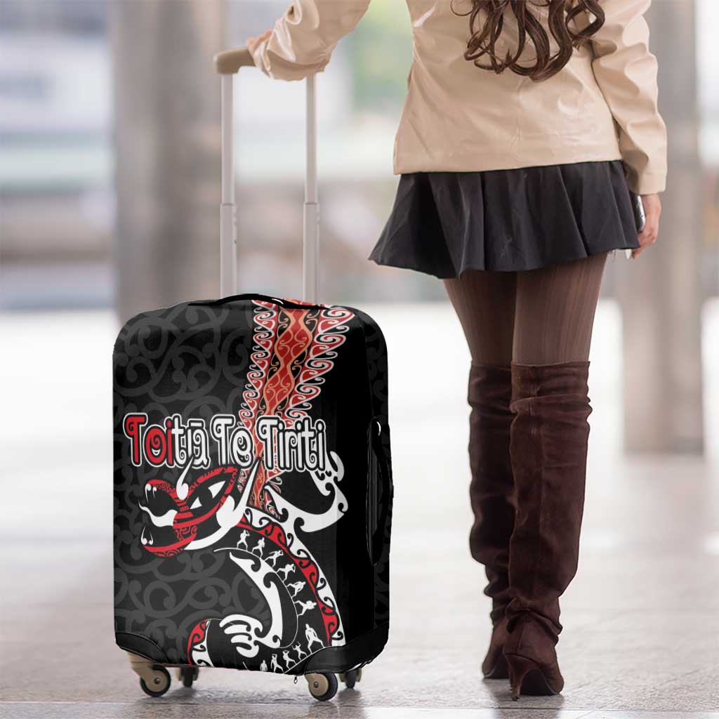 Aotearoa Toitu Te Tiriti Luggage Cover Maori Taniwha Haka - Honour the Treaty LT03