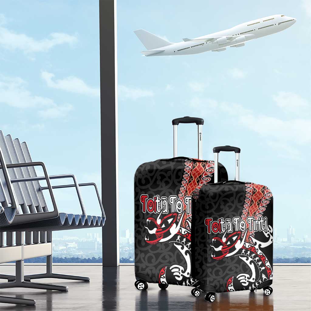 Aotearoa Toitu Te Tiriti Luggage Cover Maori Taniwha Haka - Honour the Treaty LT03