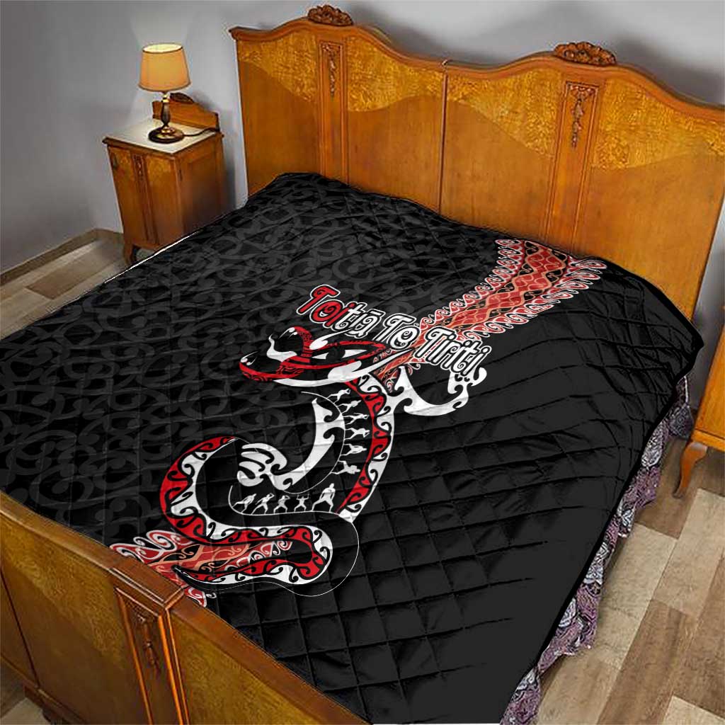 Aotearoa Toitu Te Tiriti Quilt Maori Taniwha Haka - Honour the Treaty LT03 - Polynesian Pride