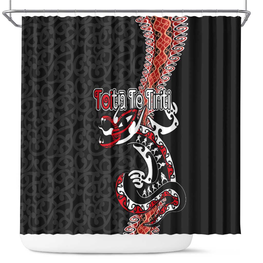 Aotearoa Toitu Te Tiriti Shower Curtain Maori Taniwha Haka - Honour the Treaty