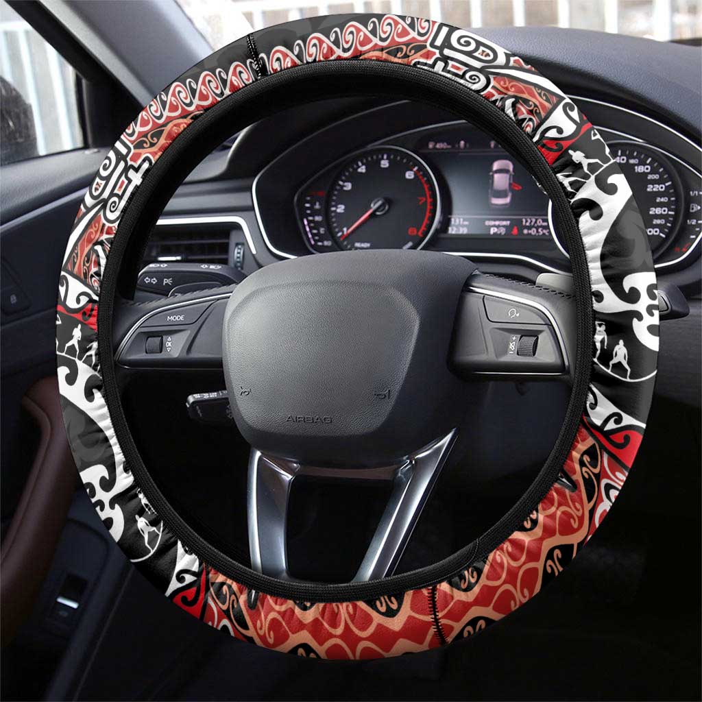 Aotearoa Toitu Te Tiriti Steering Wheel Cover Maori Taniwha Haka - Honour the Treaty LT03