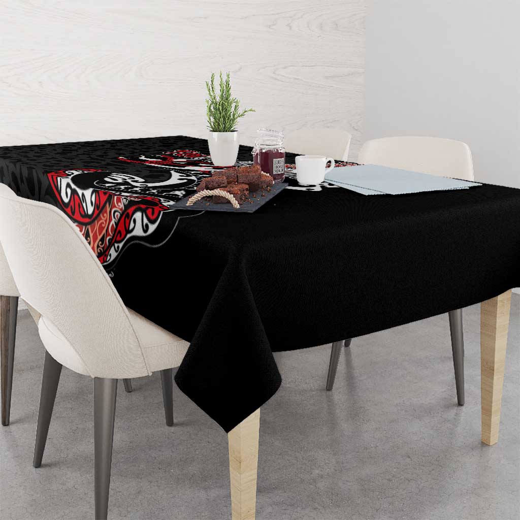 Aotearoa Toitu Te Tiriti Tablecloth Maori Taniwha Haka - Honour the Treaty LT03 - Polynesian Pride