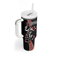 Aotearoa Toitu Te Tiriti Tumbler With Handle Maori Taniwha Haka - Honour the Treaty LT03 - Polynesian Pride