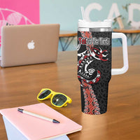 Aotearoa Toitu Te Tiriti Tumbler With Handle Maori Taniwha Haka - Honour the Treaty LT03 - Polynesian Pride