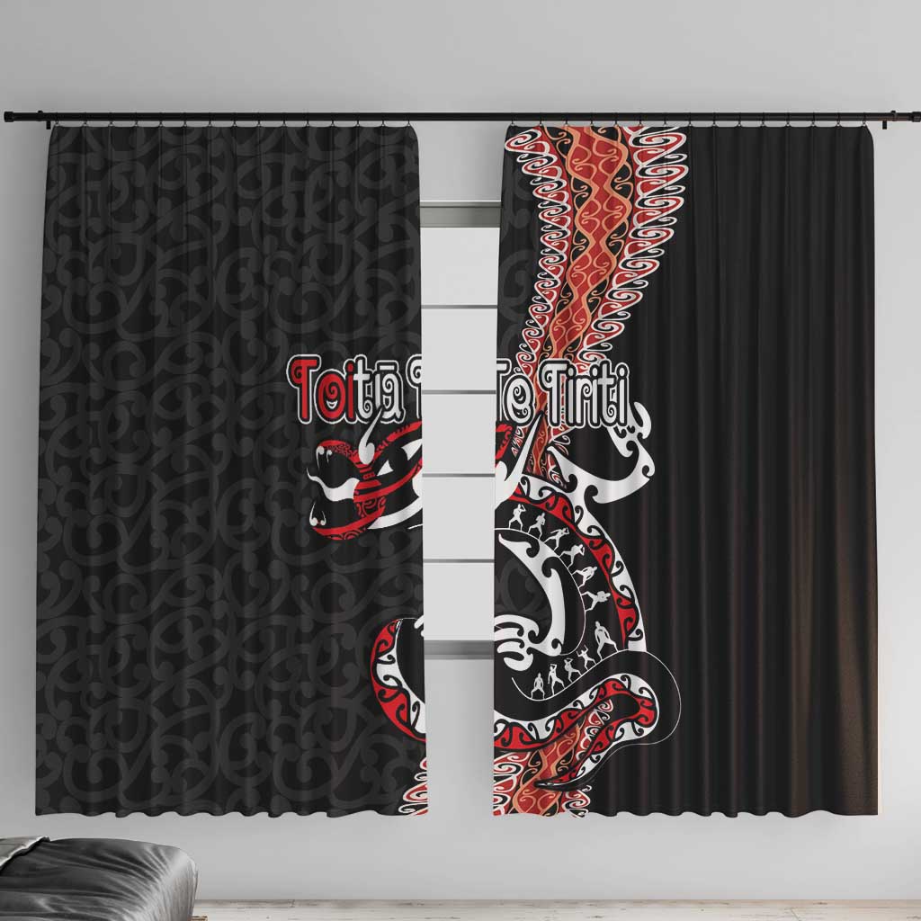 Aotearoa Toitu Te Tiriti Window Curtain Maori Taniwha Haka - Honour the Treaty