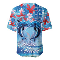 Hawaiian Dolphin Love Couple - Ocean Heart Baseball Jersey LT03 - Polynesian Pride