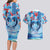 Hawaiian Dolphin Love Couple - Ocean Heart Couples Matching Long Sleeve Bodycon Dress and Hawaiian Shirt