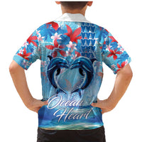 Hawaiian Dolphin Love Couple - Ocean Heart Family Matching Mermaid Dress and Hawaiian Shirt LT03 - Polynesian Pride