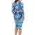 Hawaiian Dolphin Love Couple - Ocean Heart Long Sleeve Bodycon Dress