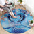 Hawaiian Dolphin Love Couple - Ocean Heart Round Carpet