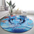 Hawaiian Dolphin Love Couple - Ocean Heart Round Carpet