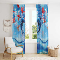 Hawaiian Dolphin Love Couple - Ocean Heart Window Curtain
