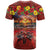 Hawaiian Turtle Love Couple T Shirt Ocean Serenade - Honu Honi Ihu with Hibiscus and Romantic Sunset Red Color