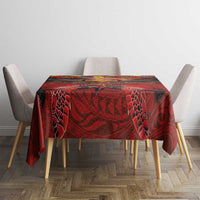 Hawaiian Turtle Love Couple Tablecloth Ocean Serenade - Honu Honi Ihu with Hibiscus and Romantic Sunset Red Color LT03 - Polynesian Pride