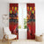 Hawaiian Turtle Love Couple Window Curtain Ocean Serenade - Honu Honi Ihu with Hibiscus and Romantic Sunset Red Color