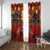 Hawaiian Turtle Love Couple Window Curtain Ocean Serenade - Honu Honi Ihu with Hibiscus and Romantic Sunset Red Color