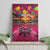 Hawaiian Turtle Love Couple Canvas Wall Art Ocean Serenade - Honu Honi Ihu with Hibiscus and Romantic Sunset Pink Color