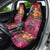 Hawaiian Turtle Love Couple Car Seat Cover Ocean Serenade - Honu Honi Ihu with Hibiscus and Romantic Sunset Pink Color