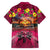 Hawaiian Turtle Love Couple Hawaiian Shirt Ocean Serenade - Honu Honi Ihu with Hibiscus and Romantic Sunset Pink Color