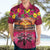 Hawaiian Turtle Love Couple Hawaiian Shirt Ocean Serenade - Honu Honi Ihu with Hibiscus and Romantic Sunset Pink Color