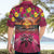 Hawaiian Turtle Love Couple Hawaiian Shirt Ocean Serenade - Honu Honi Ihu with Hibiscus and Romantic Sunset Pink Color