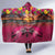 Hawaiian Turtle Love Couple Hooded Blanket Ocean Serenade - Honu Honi Ihu with Hibiscus and Romantic Sunset Pink Color