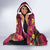 Hawaiian Turtle Love Couple Hooded Blanket Ocean Serenade - Honu Honi Ihu with Hibiscus and Romantic Sunset Pink Color