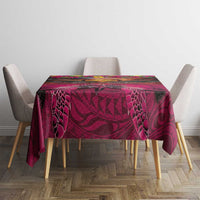 Hawaiian Turtle Love Couple Tablecloth Ocean Serenade - Honu Honi Ihu with Hibiscus and Romantic Sunset Pink Color LT03 - Polynesian Pride
