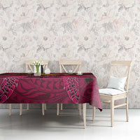 Hawaiian Turtle Love Couple Tablecloth Ocean Serenade - Honu Honi Ihu with Hibiscus and Romantic Sunset Pink Color LT03 - Polynesian Pride