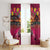 Hawaiian Turtle Love Couple Window Curtain Ocean Serenade - Honu Honi Ihu with Hibiscus and Romantic Sunset Pink Color