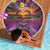 Hawaiian Turtle Love Couple Beach Blanket Ocean Serenade - Honu Honi Ihu with Hibiscus and Romantic Sunset Purple Color