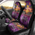 Hawaiian Turtle Love Couple Car Seat Cover Ocean Serenade - Honu Honi Ihu with Hibiscus and Romantic Sunset Purple Color