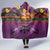 Hawaiian Turtle Love Couple Hooded Blanket Ocean Serenade - Honu Honi Ihu with Hibiscus and Romantic Sunset Purple Color