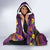 Hawaiian Turtle Love Couple Hooded Blanket Ocean Serenade - Honu Honi Ihu with Hibiscus and Romantic Sunset Purple Color