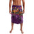 Hawaiian Turtle Love Couple Lavalava Ocean Serenade - Honu Honi Ihu with Hibiscus and Romantic Sunset Purple Color