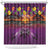 Hawaiian Turtle Love Couple Shower Curtain Ocean Serenade - Honu Honi Ihu with Hibiscus and Romantic Sunset Purple Color