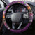 Hawaiian Turtle Love Couple Steering Wheel Cover Ocean Serenade - Honu Honi Ihu with Hibiscus and Romantic Sunset Purple Color