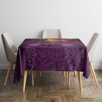 Hawaiian Turtle Love Couple Tablecloth Ocean Serenade - Honu Honi Ihu with Hibiscus and Romantic Sunset Purple Color LT03 - Polynesian Pride