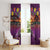 Hawaiian Turtle Love Couple Window Curtain Ocean Serenade - Honu Honi Ihu with Hibiscus and Romantic Sunset Purple Color