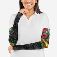 Hawaiian One Love Arm Sleeves Reggae Lion Tropical Plants and Kakau with Tribal Pattern