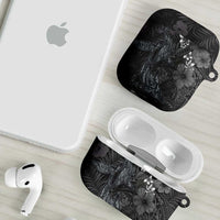 Hawaiian Tropical Plants and Tribal Whales AirPods Case Polynesian Art Tattoo Grayscale LT03 - Polynesian Pride