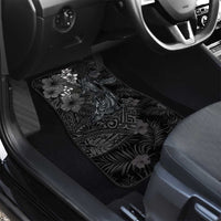 Hawaiian Tropical Plants and Tribal Whales Car Mats Polynesian Art Tattoo Grayscale LT03 - Polynesian Pride